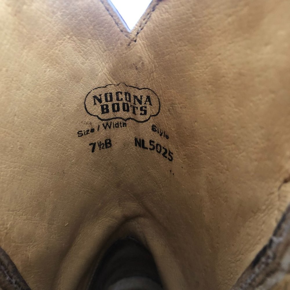 SOLD ❌Nocona Square Toe Cowgirl Boots Rattlesnake Embossed Tan Leather Size 7.5B - Picture 6 of 12
